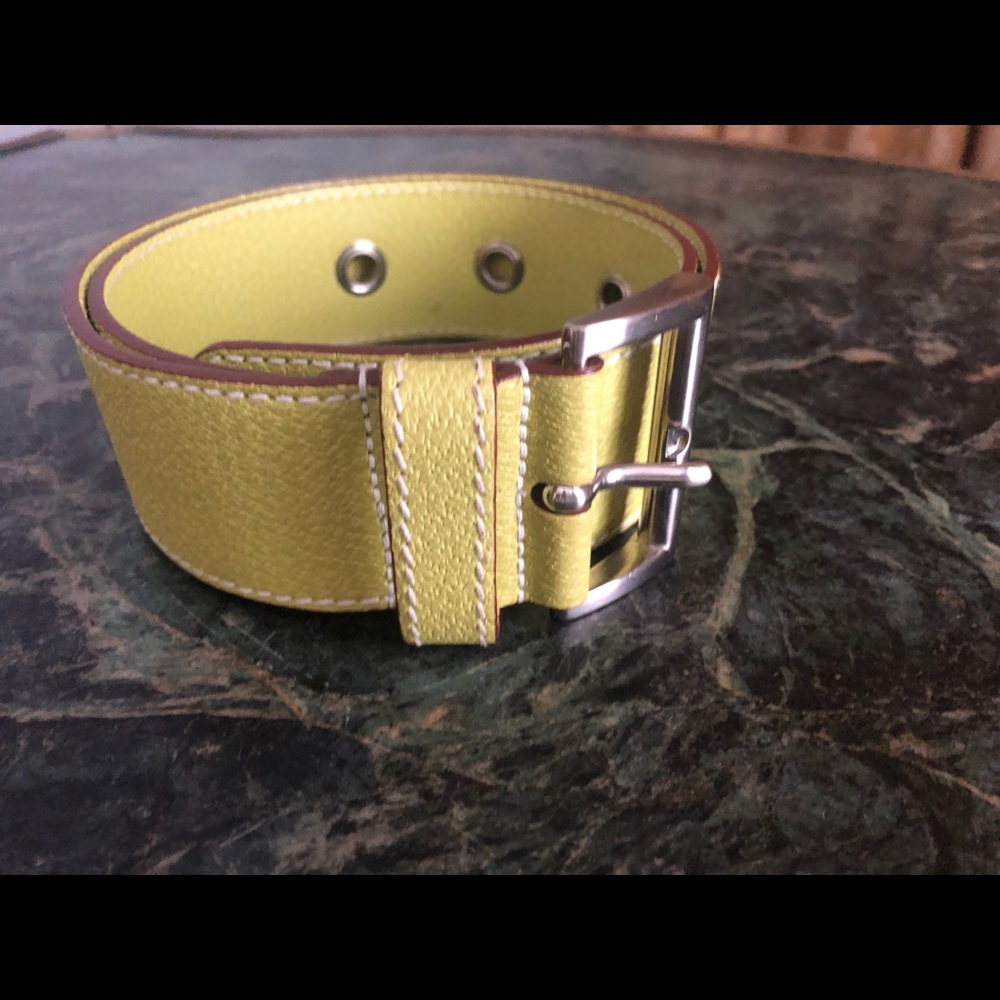 PRADA lime leather belt, Size 78/28, Excellent